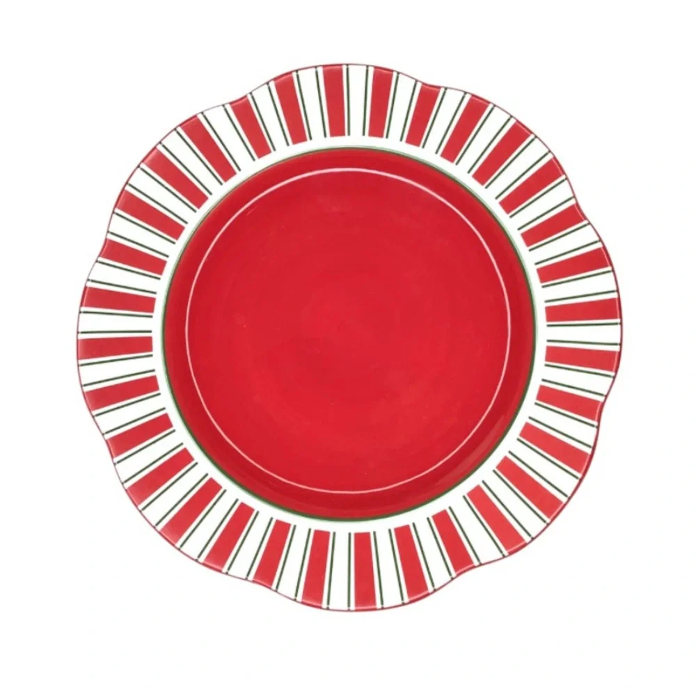 Pier 1 Candy Cane Salad Dessert Plates (2)